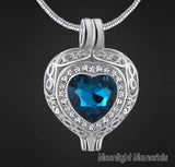 Birthstones Crystal Locket Cremation Urn Ashes Holder Memorial Necklace