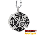 Fire Dept Urn Cremation Pendant Ash Holder Memorial Necklace