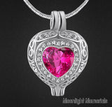 Birthstones Crystal Locket Cremation Urn Ashes Holder Memorial Necklace