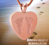 Foot Print On your Heart Urn Cremation Necklace