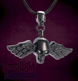 Skeleton Skull Angle Wing Urn Cremation Necklace