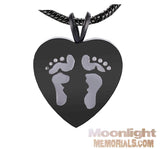 Foot Print On your Heart Urn Cremation Necklace