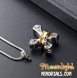 Cross Ring Cremation Urn Keepsake Ashes Memorial Necklace