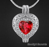 Birthstones Crystal Locket Cremation Urn Ashes Holder Memorial Necklace