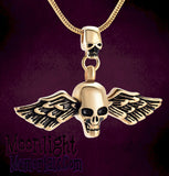 Skeleton Skull Angle Wing Urn Cremation Necklace