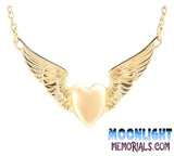 Heart with Angel Wings Urn Cremation Necklace