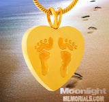 Foot Print On your Heart Urn Cremation Necklace