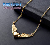 Heart with Angel Wings Urn Cremation Necklace