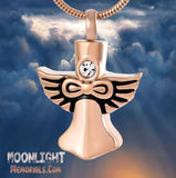 Angel Wings Crystal Urn Cremation Necklace