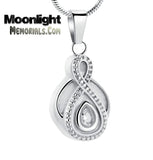 Infinity Crystal Forever Urn Cremation Necklace