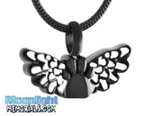 Paw Pet Dog Cat Angel Wings Urn Cremation Necklace