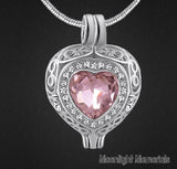 Birthstones Crystal Locket Cremation Urn Ashes Holder Memorial Necklace