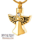 Angel Wings Crystal Urn Cremation Necklace