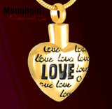 Love all over Heart Urn Cremation Necklace