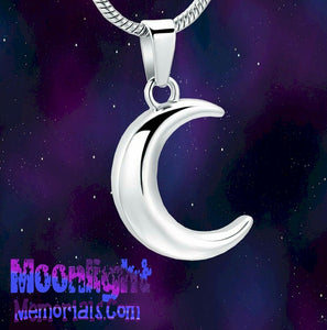 Crescent Moon Urn Cremation Necklace