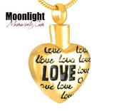 Love all over Heart Urn Cremation Necklace