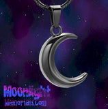 Crescent Moon Urn Cremation Necklace