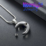 Crescent Moon Urn Cremation Necklace