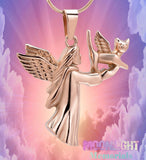 Angel Cat Dog Urn Cremation Necklace