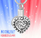 Love Crystal Heart Urn Cremation Necklace