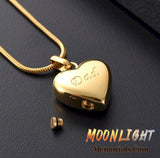 Dad Engraved Heart Urn Cremation Necklace