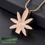 Leaf Weed Marijuana Cremation Urn Keepsake Ashes Memorial Necklace