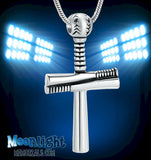 Baseball Bat Cross Cremation Urn Necklace