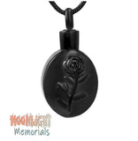 Flower Inlay Rose Embossed Urn Cremation Necklace