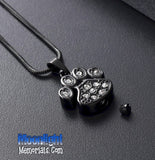 Paw Pet Cat Dog Crystal Urn Cremation Pendant Ash Holder Memorial Necklace