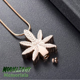 Leaf Weed Marijuana Cremation Urn Keepsake Ashes Memorial Necklace