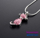 Cat Crystal Pet Urn Cremation Necklace