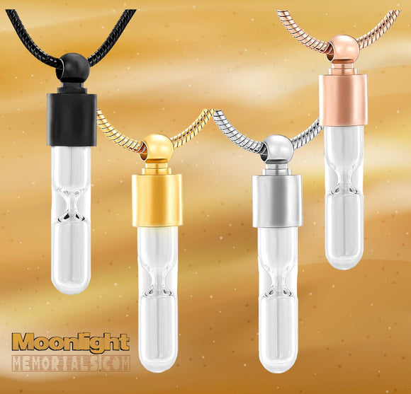 Hourglass Cremation Cylinder Urn Necklace