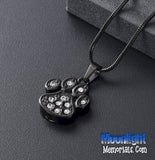 Paw Pet Cat Dog Crystal Urn Cremation Pendant Ash Holder Memorial Necklace