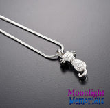 Cat Crystal Pet Urn Cremation Necklace