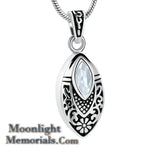 Flower Teardrop Crystal Urn Cremation Necklace