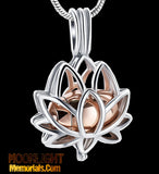 Lotus flower Locket Urn Cremation Pendant Ash Holder Memorial Necklace