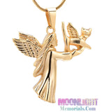 Angel Cat Dog Urn Cremation Necklace