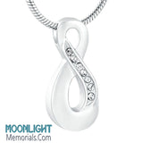 Infinity Inlay Crystal Forever Urn Cremation Necklace