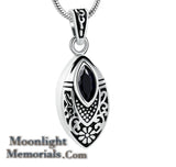 Flower Teardrop Crystal Urn Cremation Necklace