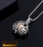 Lotus flower Locket Urn Cremation Pendant Ash Holder Memorial Necklace