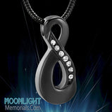 Infinity Inlay Crystal Forever Urn Cremation Necklace