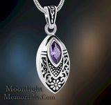 Flower Teardrop Crystal Urn Cremation Necklace