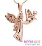 Angel Cat Dog Urn Cremation Necklace