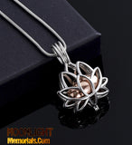 Lotus flower Locket Urn Cremation Pendant Ash Holder Memorial Necklace