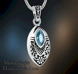 Flower Teardrop Crystal Urn Cremation Necklace