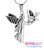 Angel Cat Dog Urn Cremation Necklace