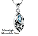 Flower Teardrop Crystal Urn Cremation Necklace