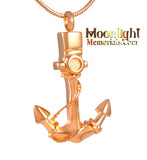 Anchor Rope Urn Cremation Pendant Ash Holder Memorial Necklace