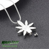 Leaf Weed Marijuana Cremation Urn Keepsake Ashes Memorial Necklace