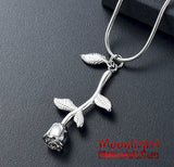 Rose Stem Urn Cremation Necklace